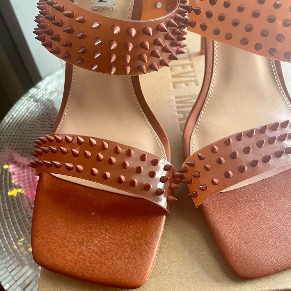 Steve Madden Lunna Spiked Brown Heels